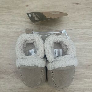 BearPaw Tan and Cream Kids Slippers